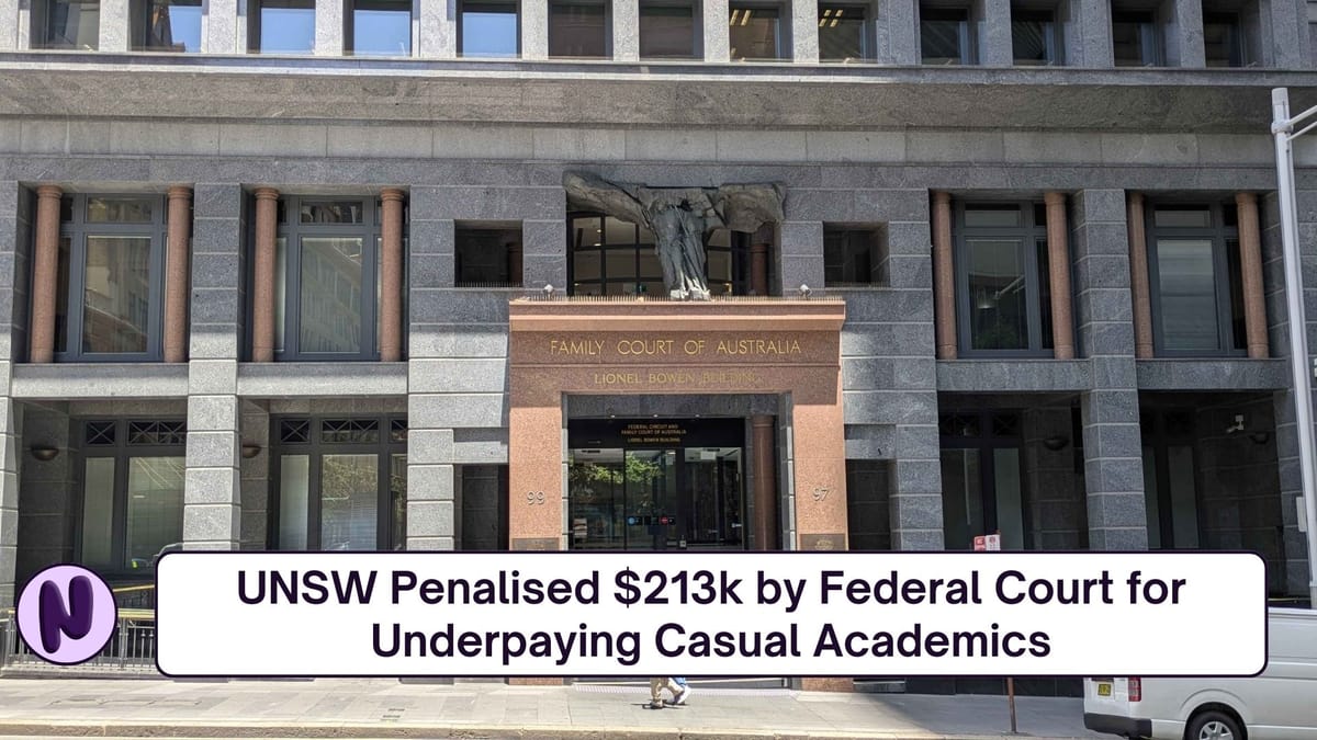 UNSW Penalised $213k by Federal Court for Underpaying Casual Academics